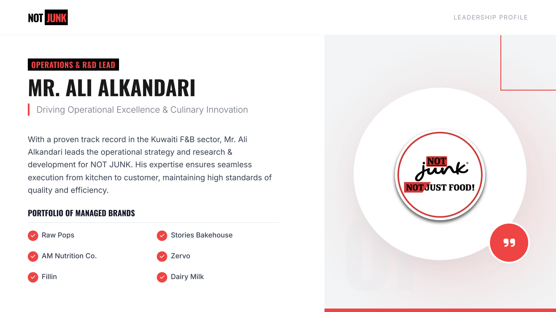 NOT JUNK company profile page 3